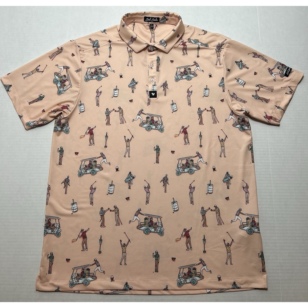 Men's Bad Birdie Golf Polo Golf Cart Players Size XL Performance Stretch EUC